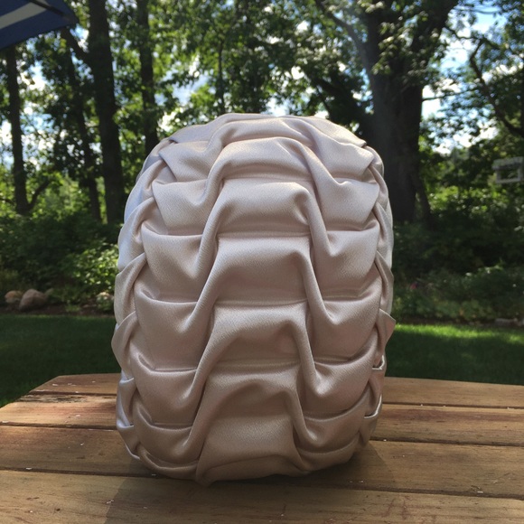 Handmade tufted round silky flower decorative throw pillow - Picture 5 of 7